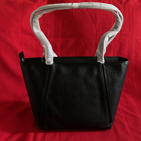 BRAND NEW MICHAEL KORS CLASSIC BLACK LEATHER TOTE  BAG HANDBAG - Picture 3 of 11